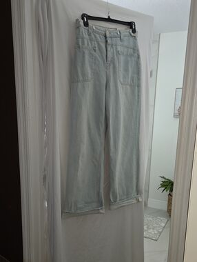 We The Free Palmer Light Blue High-Rise Wide Leg Jeans
